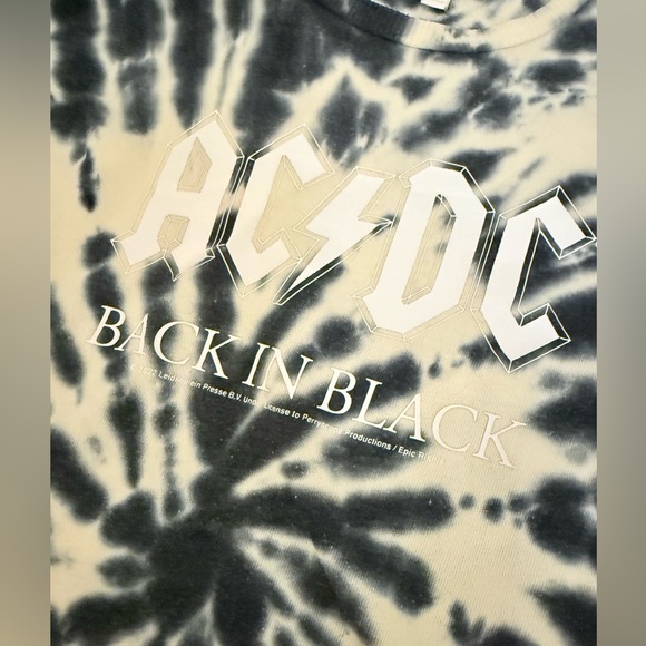GB Girls AC/DC Black and White Tie-Dye Sweatshirt - Picture 2 of 3